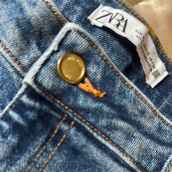 Zara Blue Flare Wide Leg Jeans - Picture 4 of 11